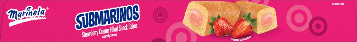 slide 3 of 7, Marinela Submarinos Strawberry Crème Filled Snack Cakes, 8 count, Snack Cakes, 9.84 oz Box, 8 ct