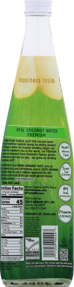 slide 5 of 13, Taste Nirvana Coconut Water, Premium, 23.6 Ounce, 23.6 fl oz