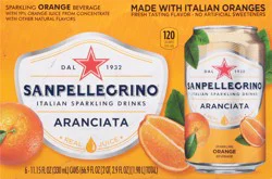 San Pellegrino Italian Sparkling Drink Aranciata Rossa, Sparkling Orange and Blood Orange Beverage, 6 Pack of Cans