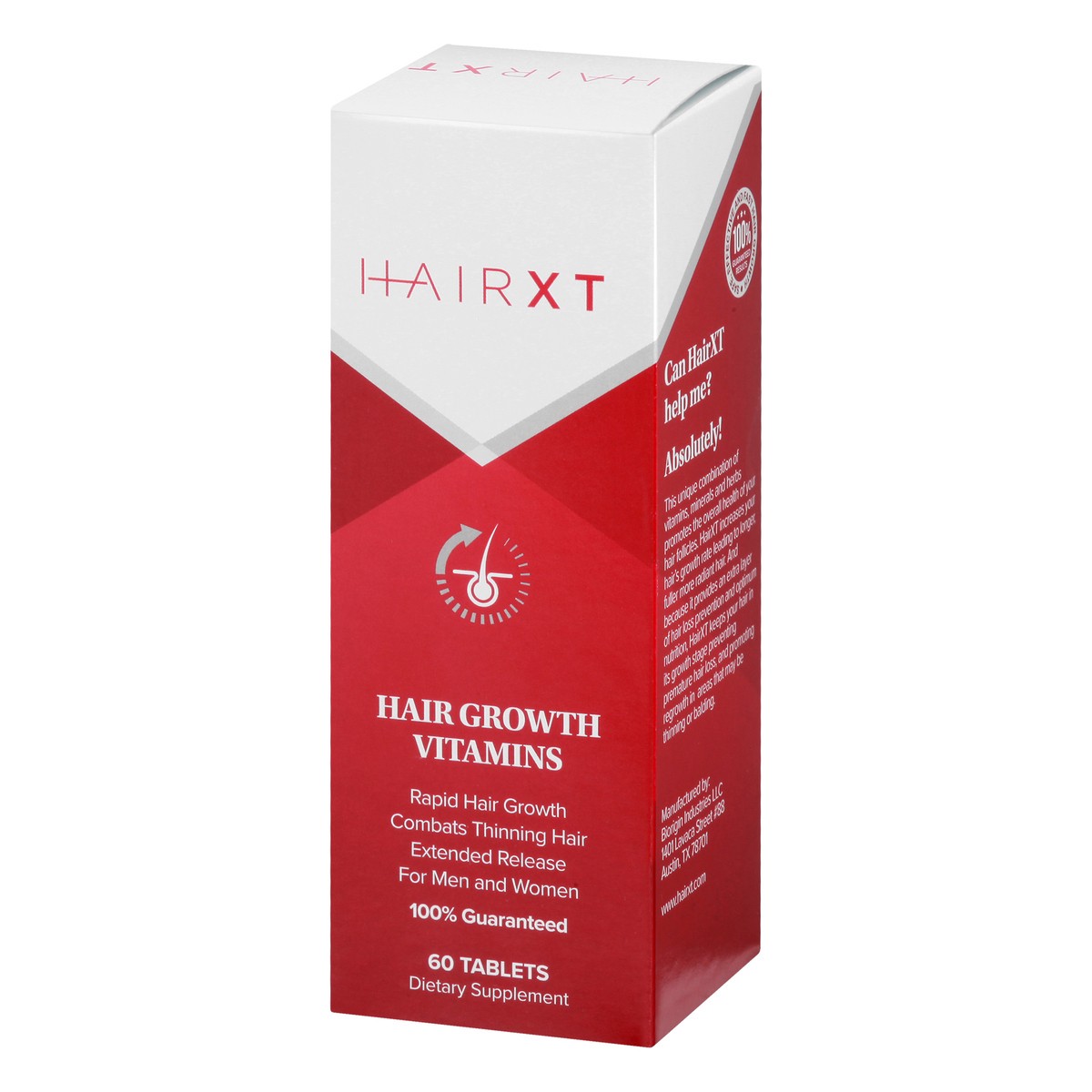 slide 10 of 12, Hair XT Tablets Hair Growth Vitamins 60 ea, 60 ct