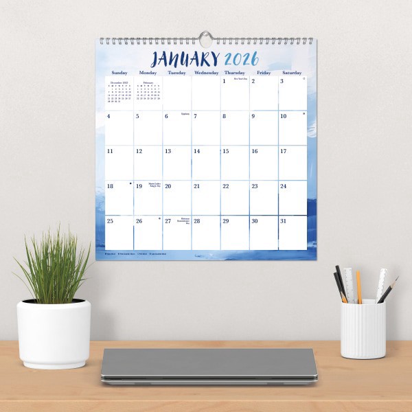 slide 2 of 5, 2026 DateWorks Spiral Wall Calendar, 12"" x 12"", Abstract Pastel, January To December, 269014OD, 1 ct