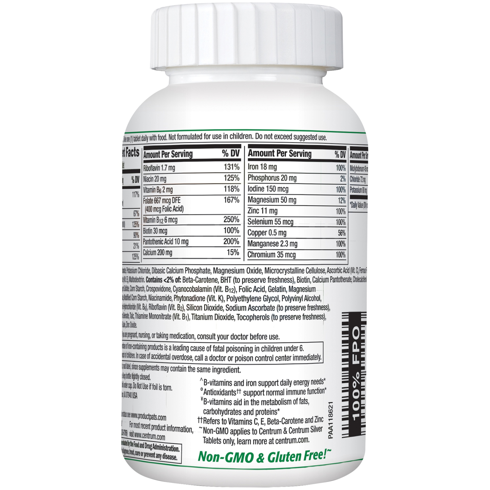 Centrum Multivitamin Multimineral Supplement, Adults Under 50 200 ct