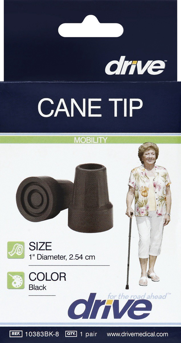 slide 2 of 4, Drive Medical Cane Tip 1indiameter,8pr/Cs, - Each, 