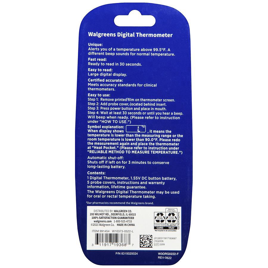 slide 5 of 5, Walgreens 30 Second Digital Thermometer, 1 ct
