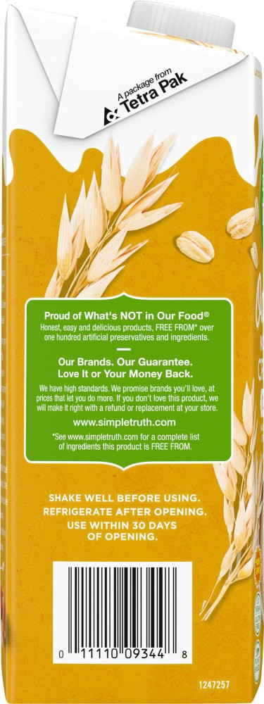 slide 3 of 4, Simple Truth Non-Dairy Oatmilk Sweet Cream Creamer, 32 fl oz