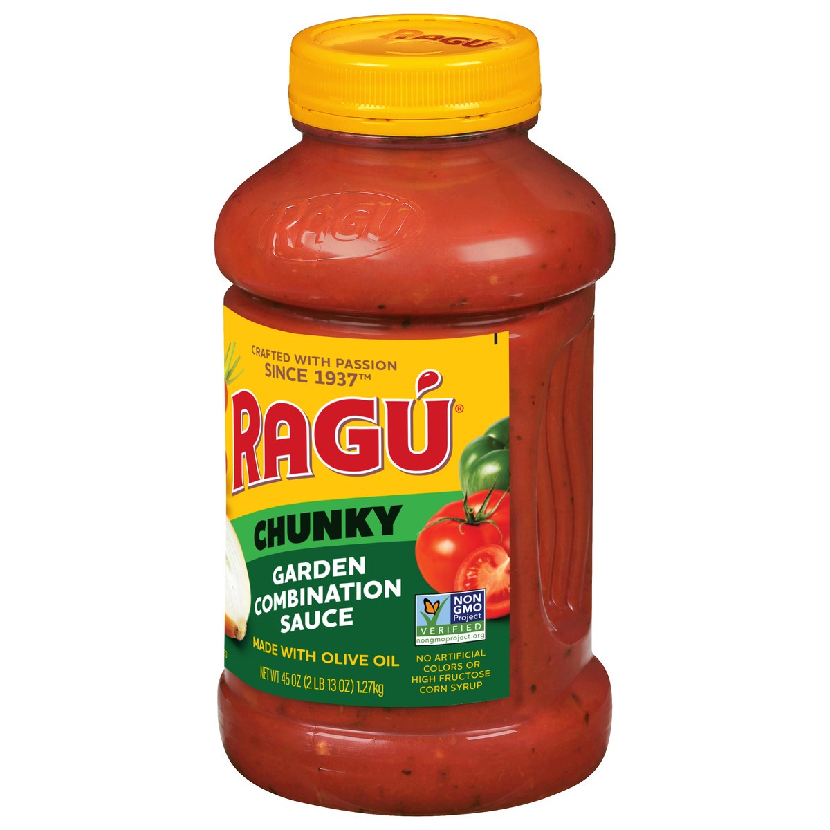 slide 2 of 9, Ragu Chunky Garden Combination Pasta Sauce - 45oz, 45 oz
