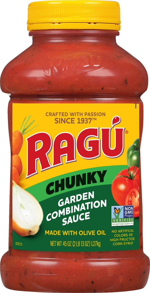slide 5 of 9, Ragu Chunky Garden Combination Pasta Sauce - 45oz, 45 oz