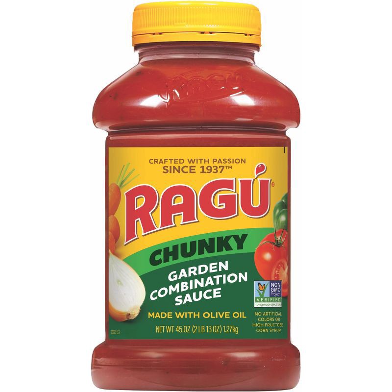 slide 1 of 9, Ragu Chunky Garden Combination Pasta Sauce - 45oz, 45 oz
