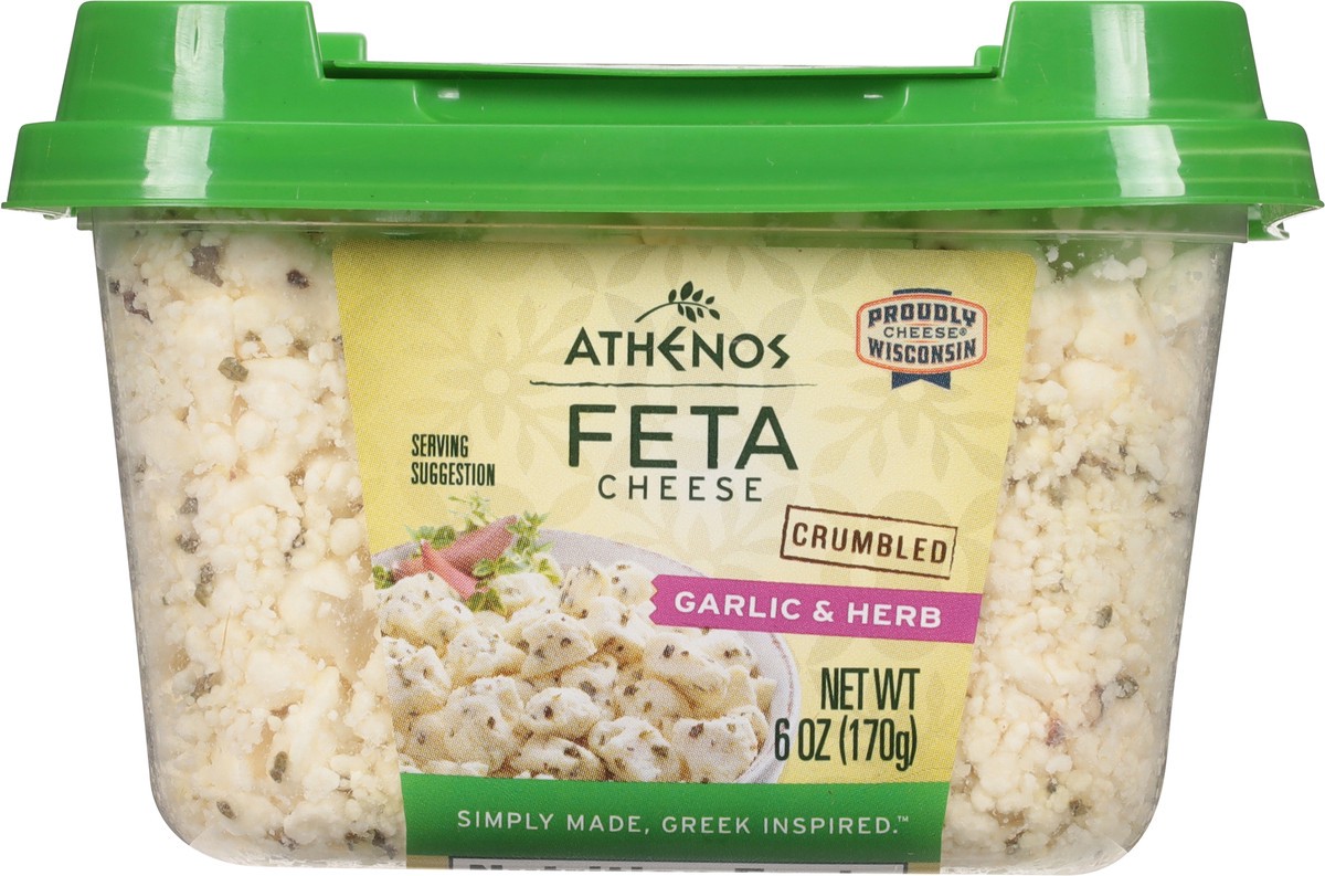 slide 3 of 9, Athenos Crumbled Garlic Herb Feta Cheese, 6 oz, 6 oz