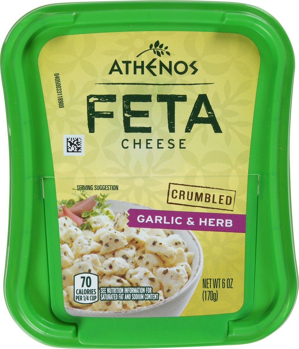 slide 2 of 9, Athenos Crumbled Garlic Herb Feta Cheese, 6 oz, 6 oz