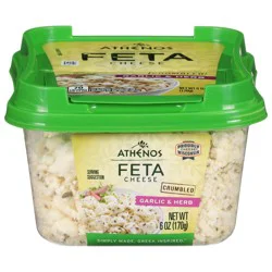 Athenos Garlic & Herb Crumbled Traditional Feta Cheese 6 oz