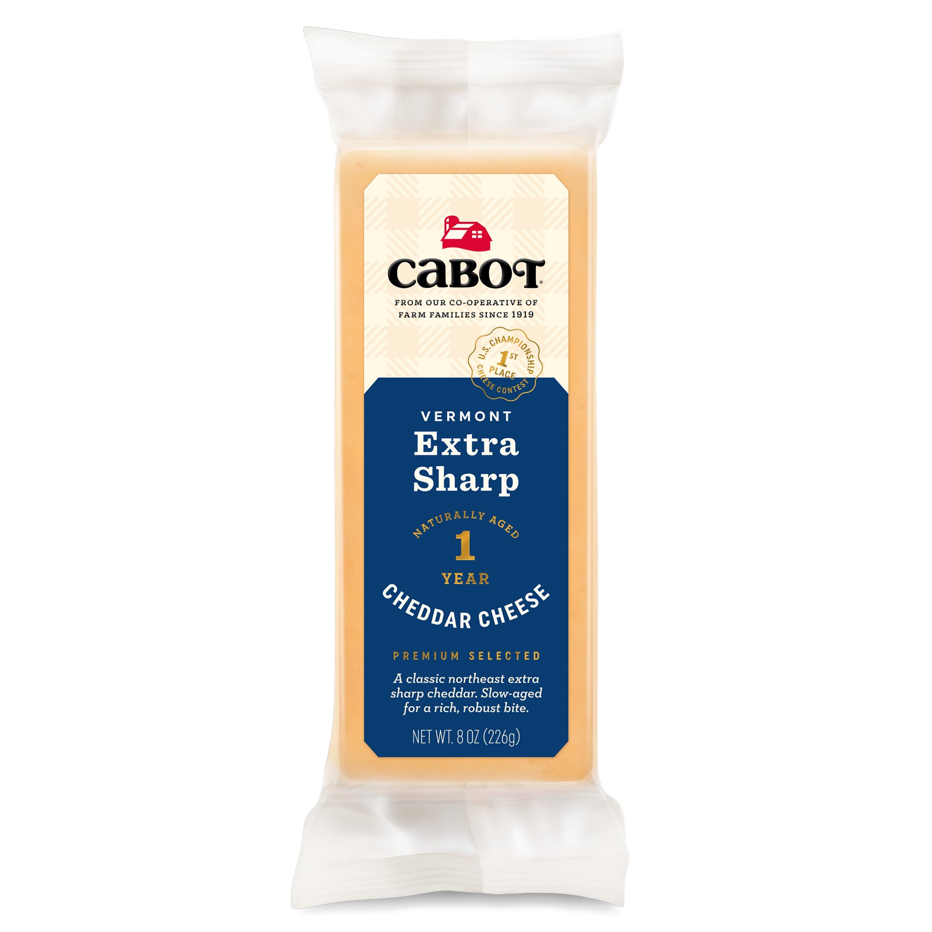 slide 1 of 10, Cabot Extra Sharp Yellow Cheddar Cheese, 8 oz, 8 oz