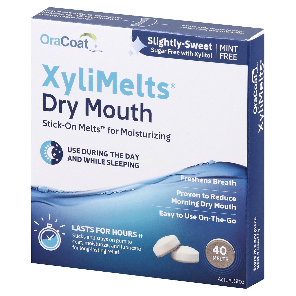 slide 7 of 13, OraCoat XyliMelts Dry Mouth Slightly-Sweet Stick-On Melts 40 ea, 40 ct