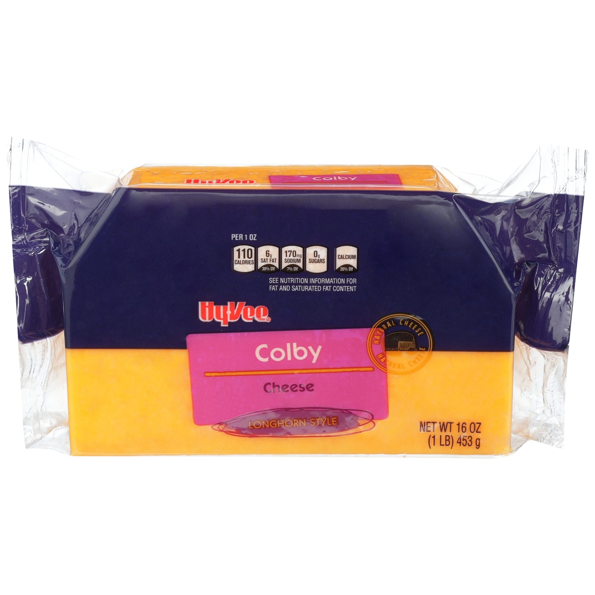 slide 1 of 1, Hy-vee Colby Longhorn Style Cheese, 16 oz