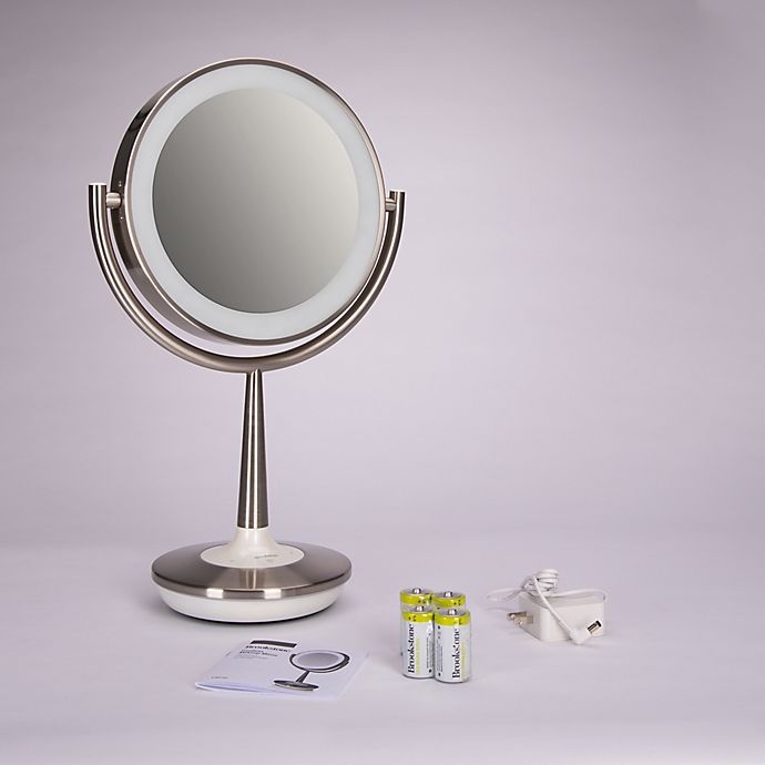slide 6 of 7, Brookstone Cordless Illuminated Makeup Mirror, 1 ct