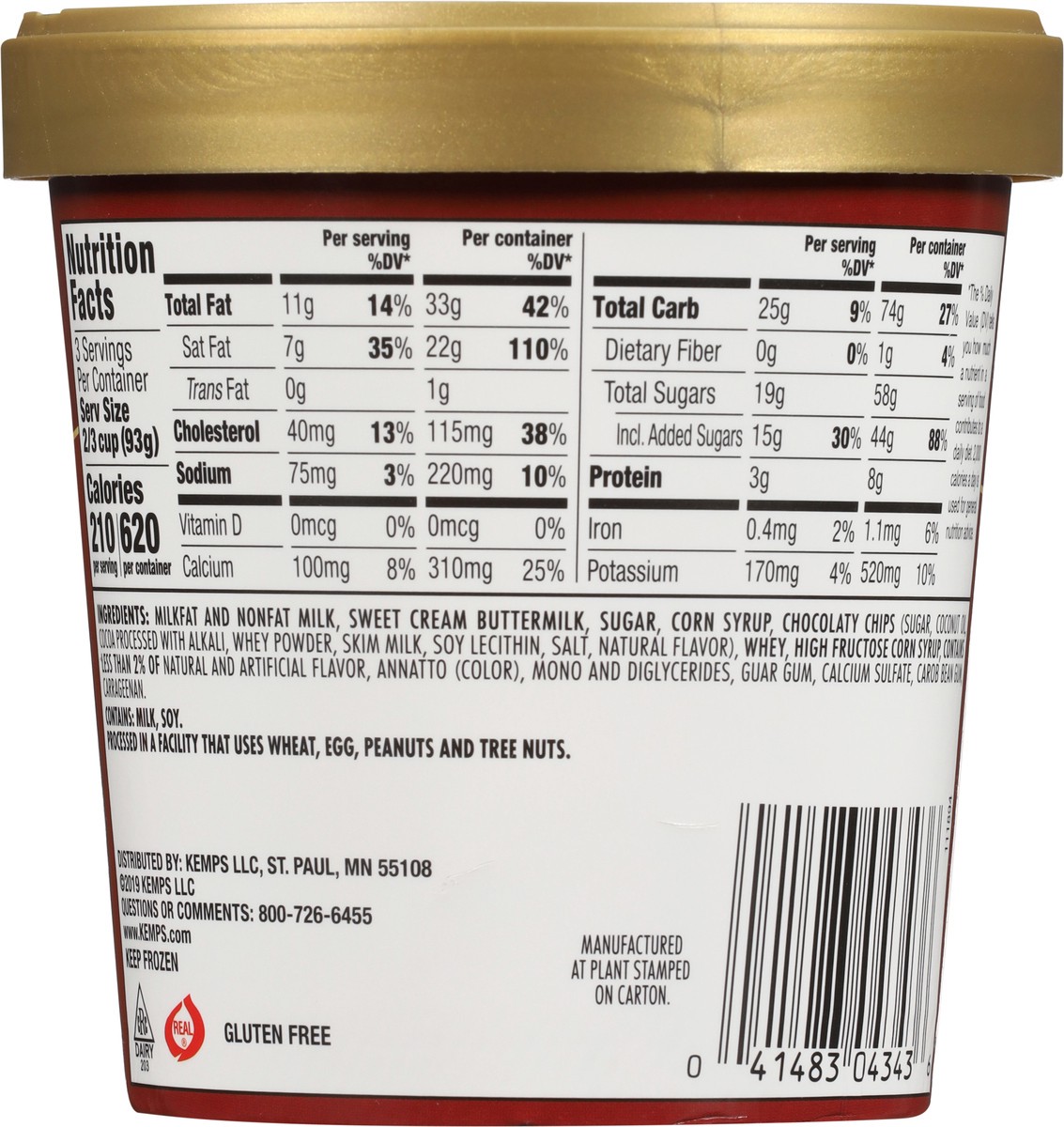 slide 6 of 14, Kemps Old Fashioned Chocolate Chip Ice Cream 1 pt, 1 pint