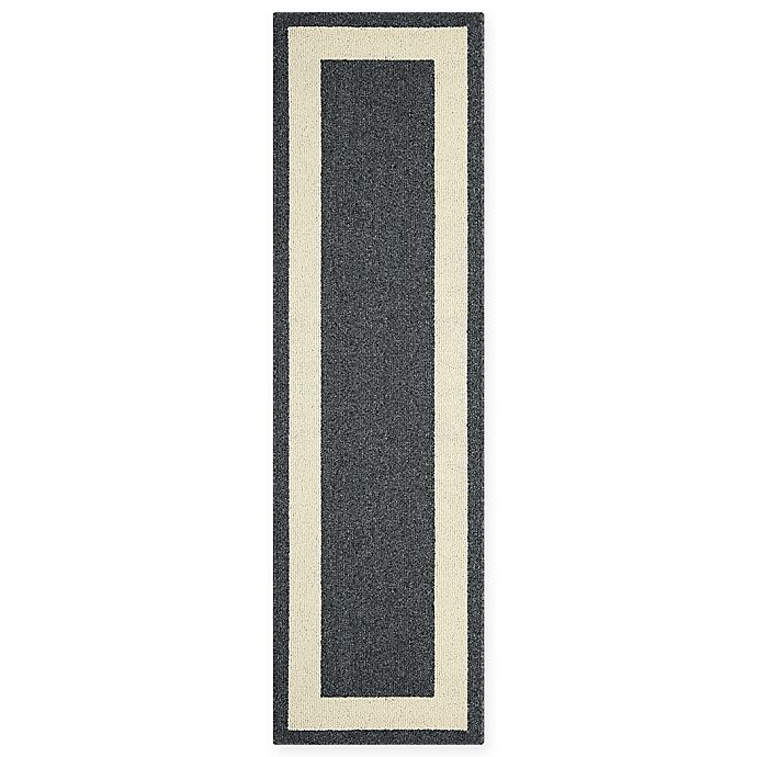 slide 1 of 8, Maples Classic Border Tufted Runner - Ash Heather/Sand, 2 ft x 7 ft