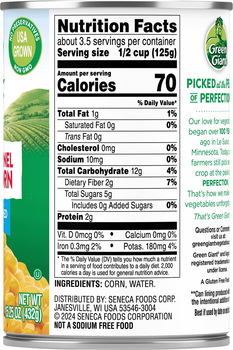 slide 5 of 9, Green Giant Whole Corn No Salt, 15.25 oz