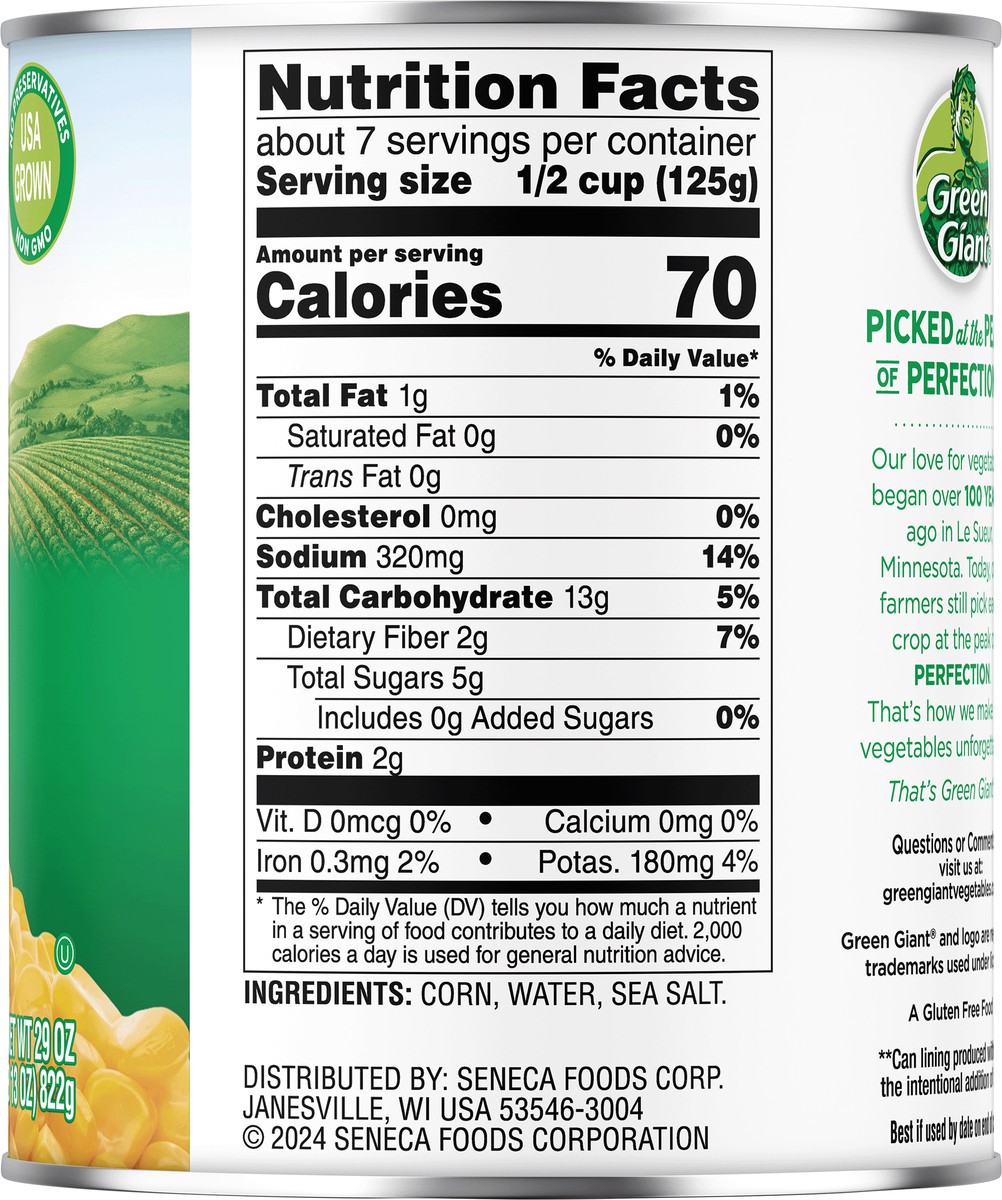 slide 9 of 9, Green Giant Family Size Whole Corn, 29 oz