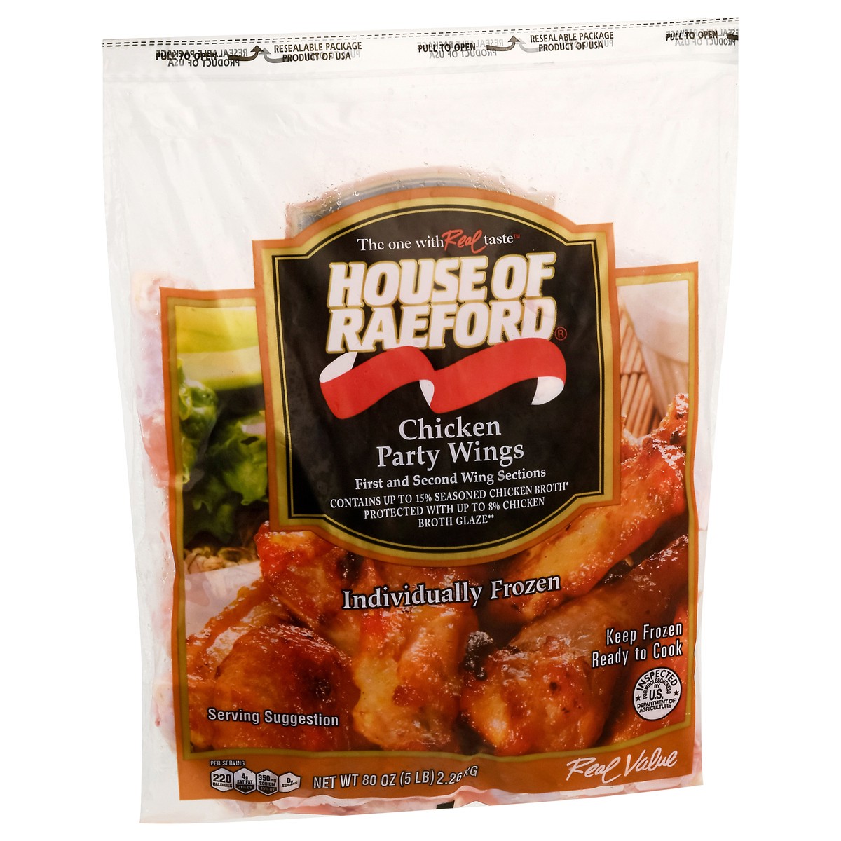 slide 12 of 13, House of Raeford Chicken Party Wings 80 oz, 5 lb