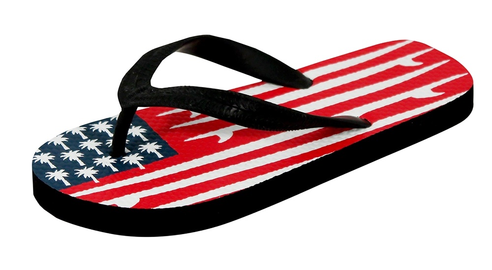 slide 1 of 1, Sun Wave Sports Children's Rubber Zorries Surf Flag Flip Flops, 1 ct