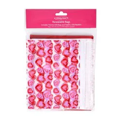 Holiday Home Valentines Resealable Treat Bag - Hearts