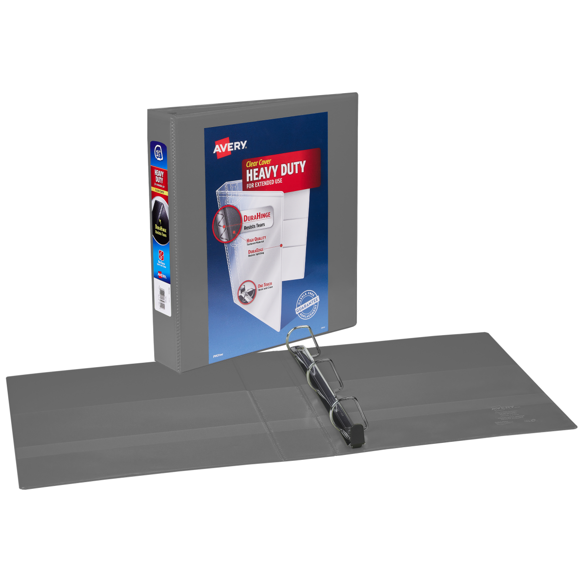 slide 1 of 1, Avery HD View Binder 1.5in Grey, 1 ct