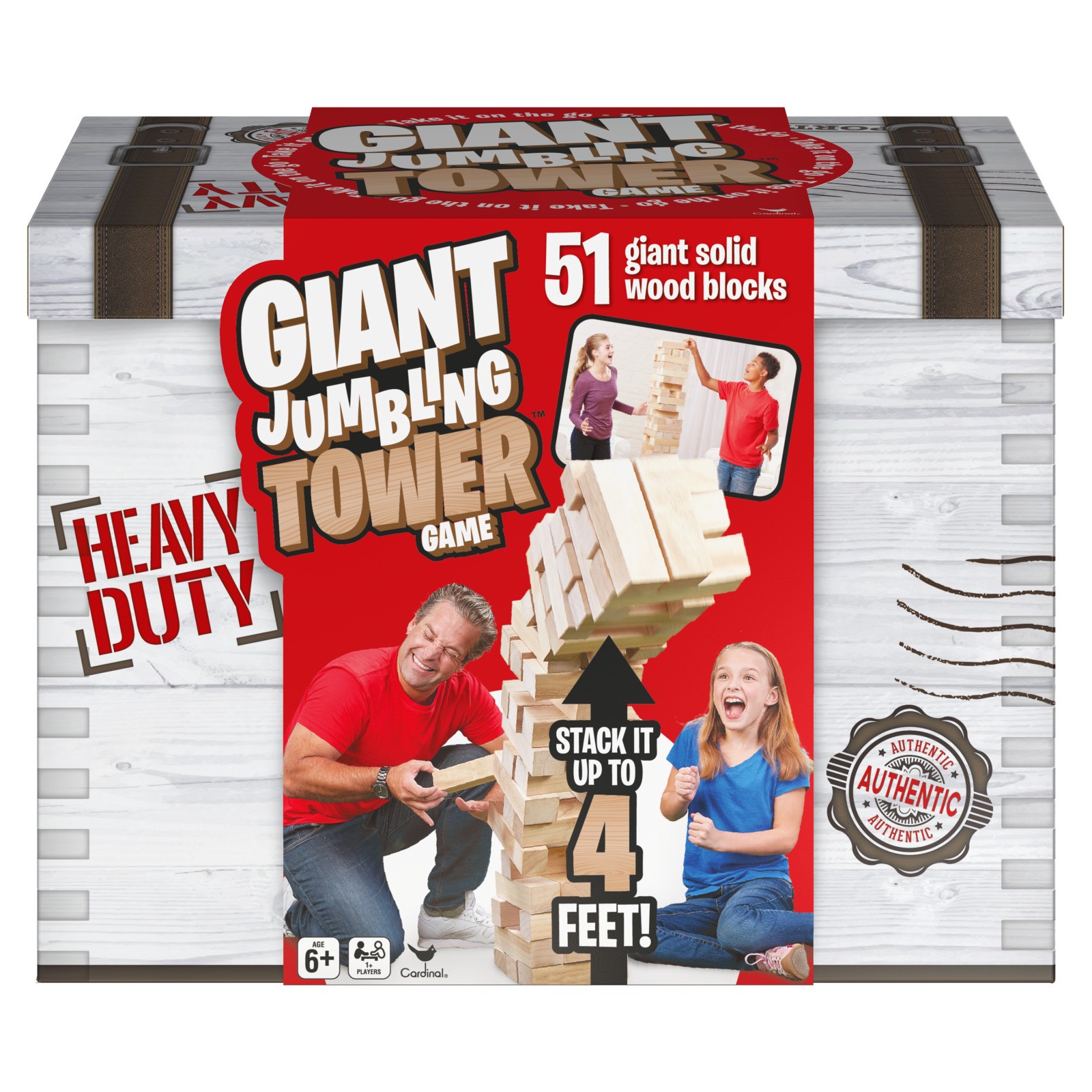 slide 1 of 4, Spin Master Giant Jumbling Tower Party Game with 51 Wood Blocks, for Families and Kids Ages 6 and up, 1 ct