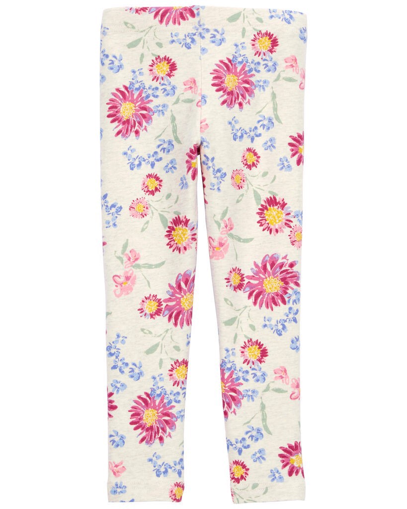 slide 3 of 3, Oshkosh Baby Sunflower Print Stretch Leggings Cream 24M, 1 ct