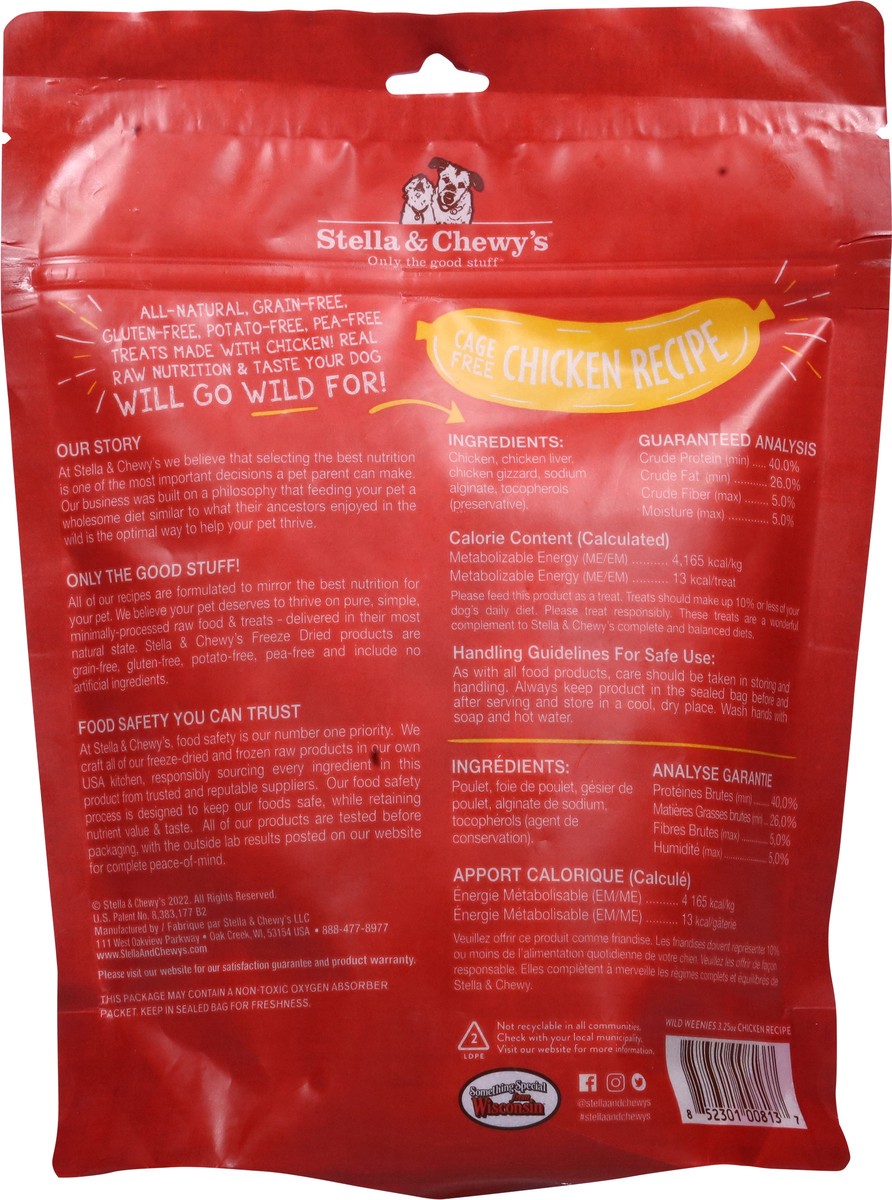 slide 13 of 15, Stella & Chewy's Wild Weenies Freeze-Dried Raw Grain-Free Chicken Recipe Dog Treats 3.25 oz, 3.25 oz
