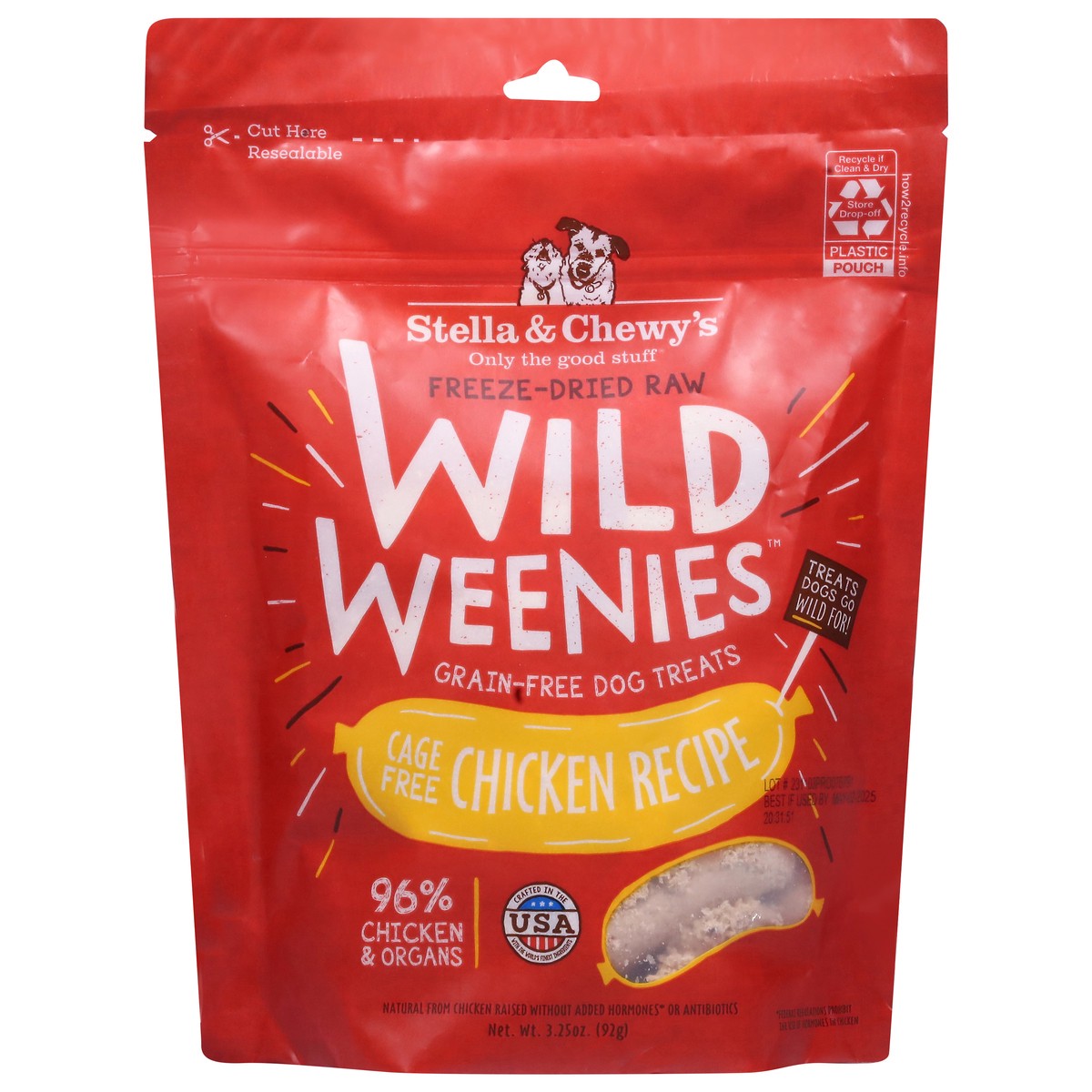 slide 1 of 15, Stella & Chewy's Wild Weenies Freeze-Dried Raw Grain-Free Chicken Recipe Dog Treats 3.25 oz, 3.25 oz