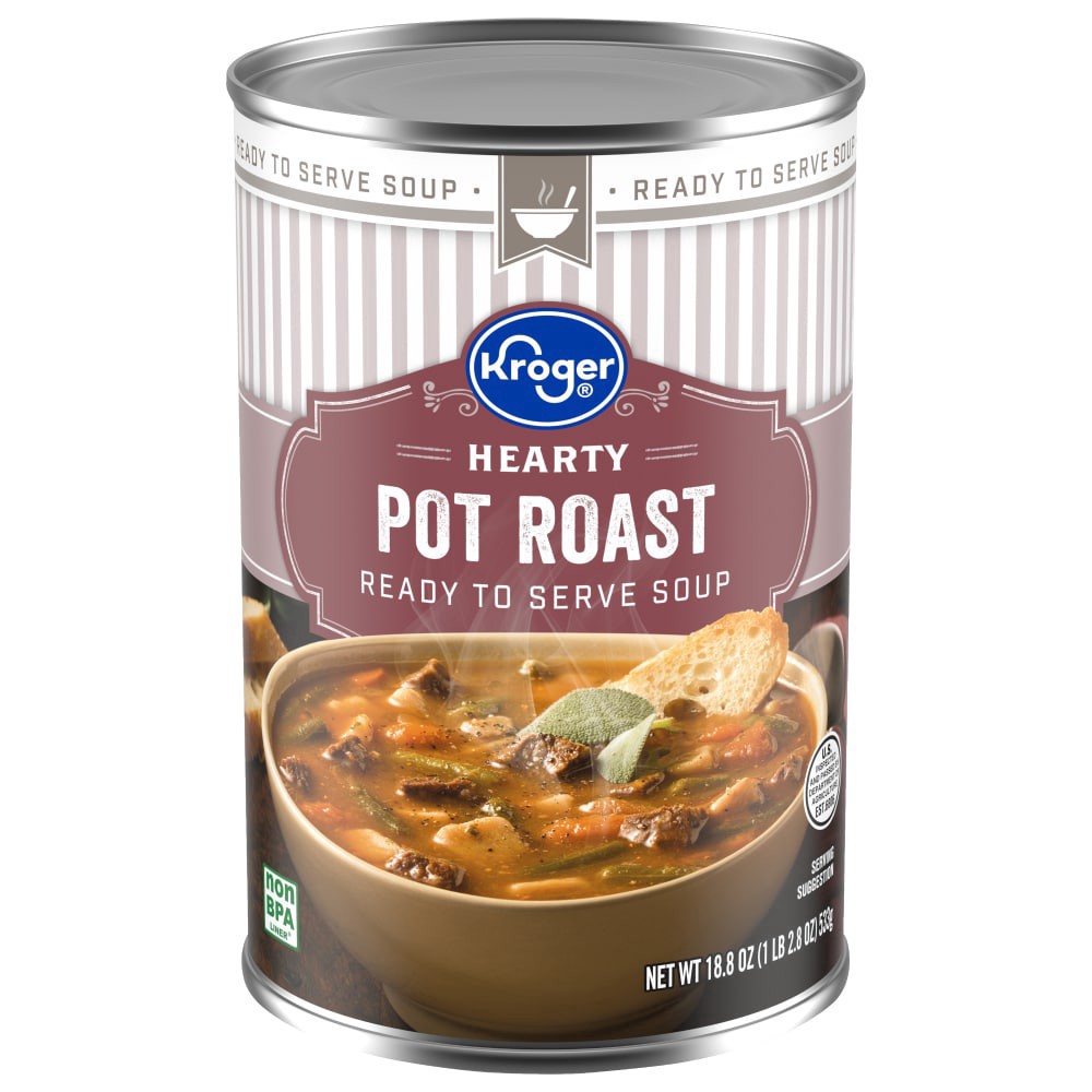 slide 4 of 4, Kroger Soup Pot Roast Hearty Ready To Serve, 18.8 oz