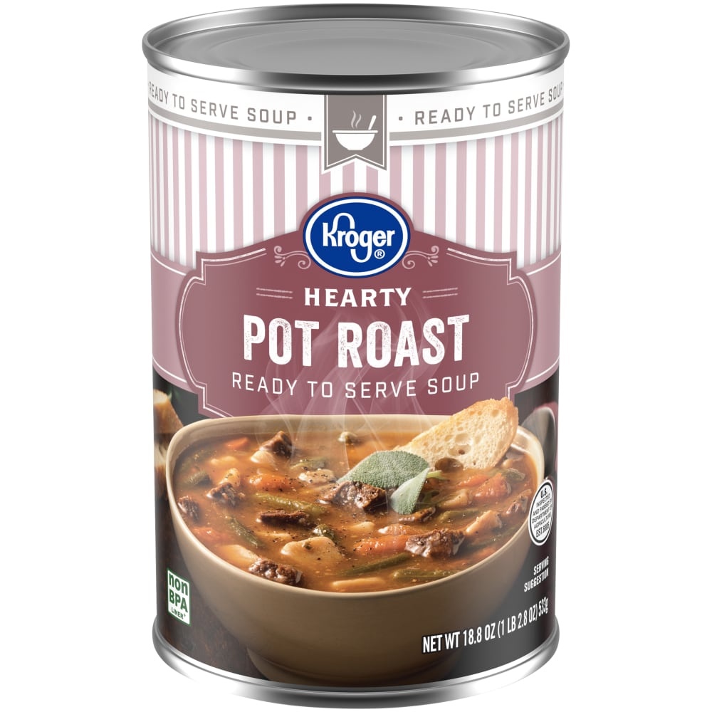 slide 1 of 1, Kroger Soup Pot Roast Hearty Ready To Serve, 18.8 oz