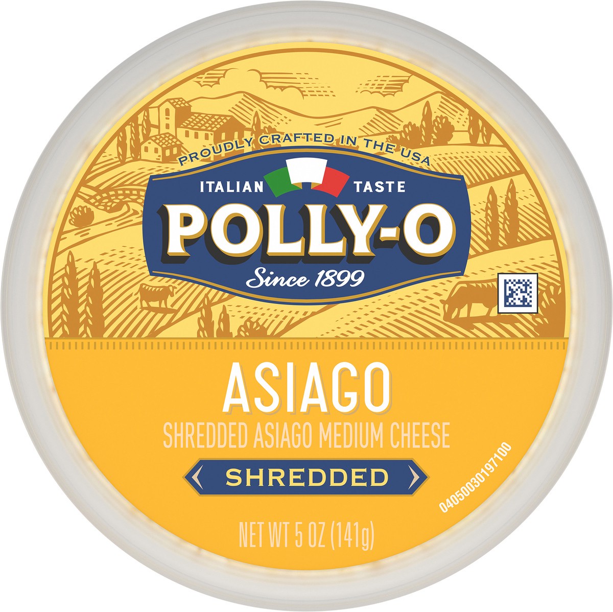 slide 13 of 14, Polly-O Shredded Asiago Cheese 5 oz. Tub, 1 ct