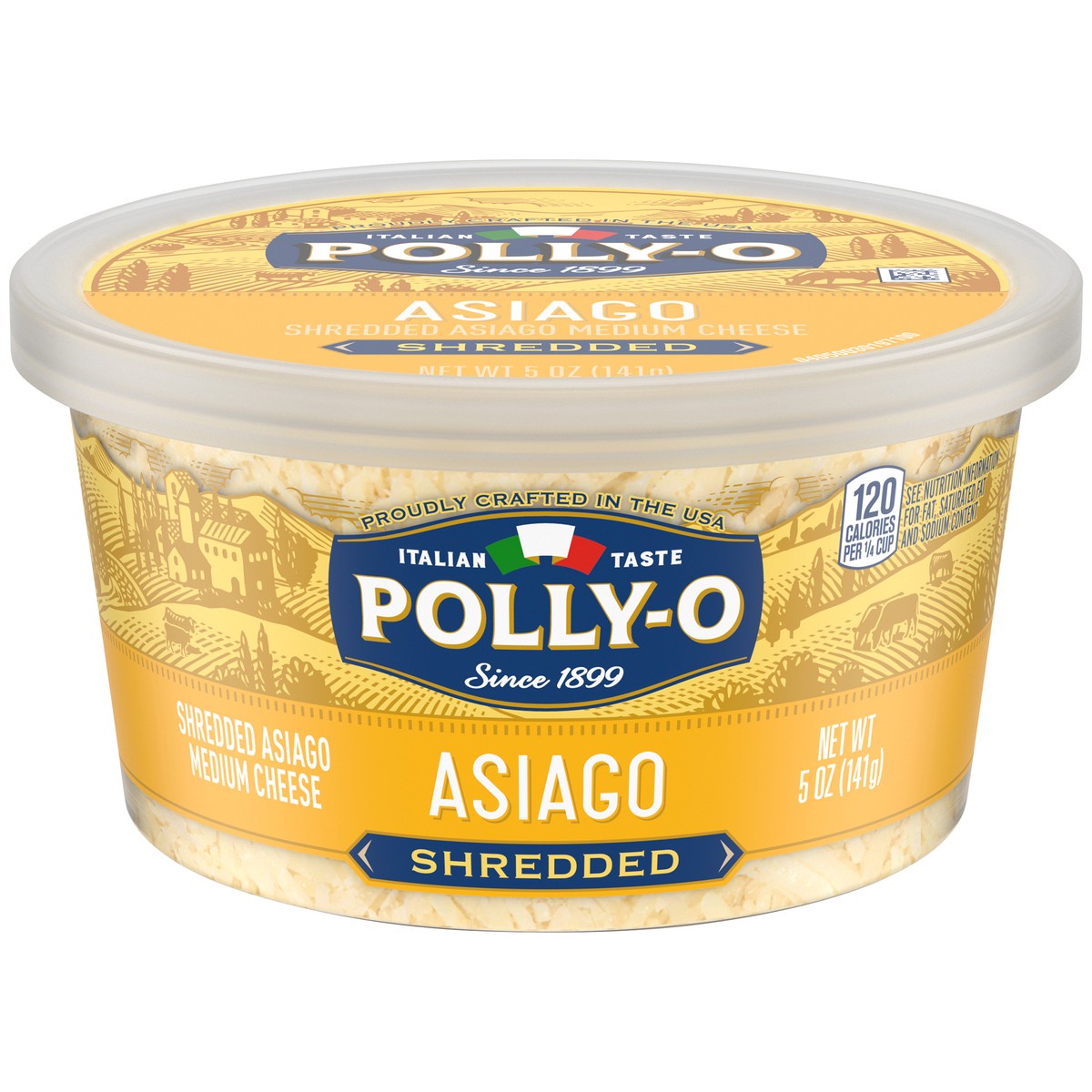 slide 4 of 14, Polly-O Shredded Asiago Cheese 5 oz. Tub, 1 ct