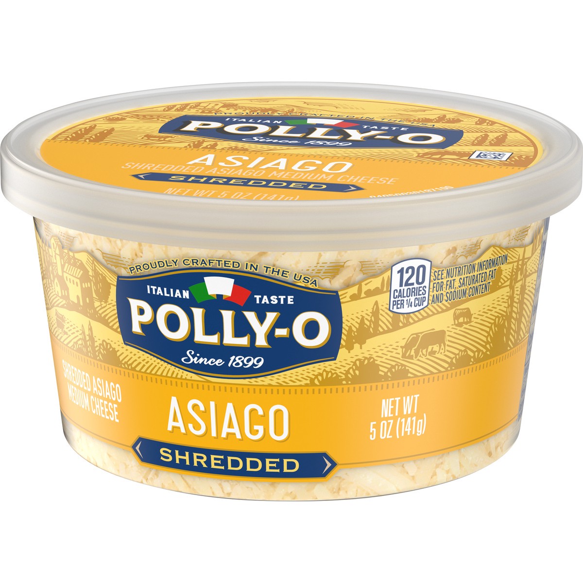 slide 6 of 14, Polly-O Shredded Asiago Cheese 5 oz. Tub, 1 ct