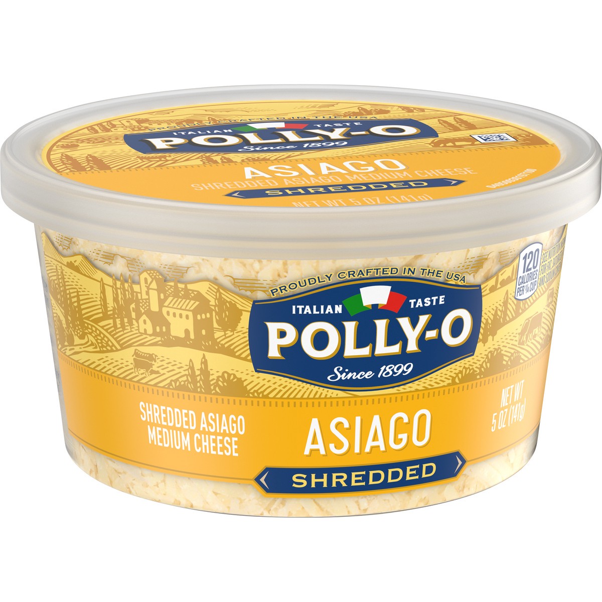 slide 7 of 14, Polly-O Shredded Asiago Cheese 5 oz. Tub, 1 ct