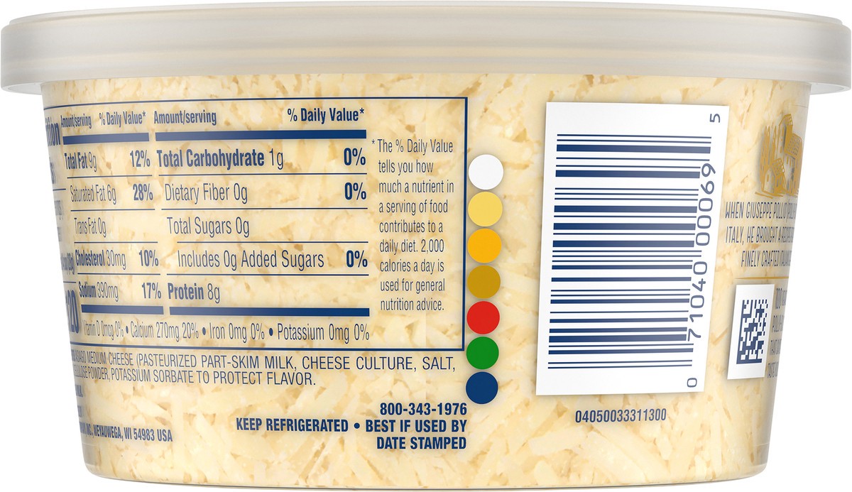 slide 8 of 14, Polly-O Shredded Asiago Cheese 5 oz. Tub, 1 ct