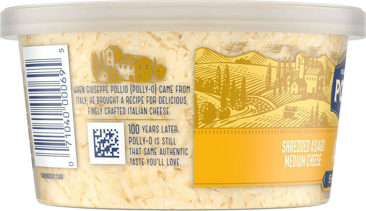 slide 9 of 14, Polly-O Shredded Asiago Cheese 5 oz. Tub, 1 ct