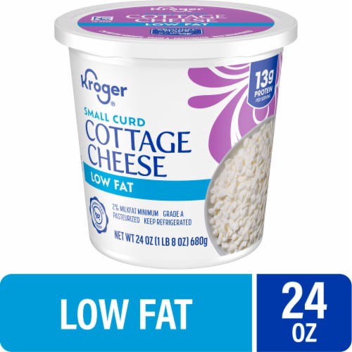 slide 1 of 3, Kroger 2% Lowfat Small Curd Cottage Cheese - 24 oz, 24 oz