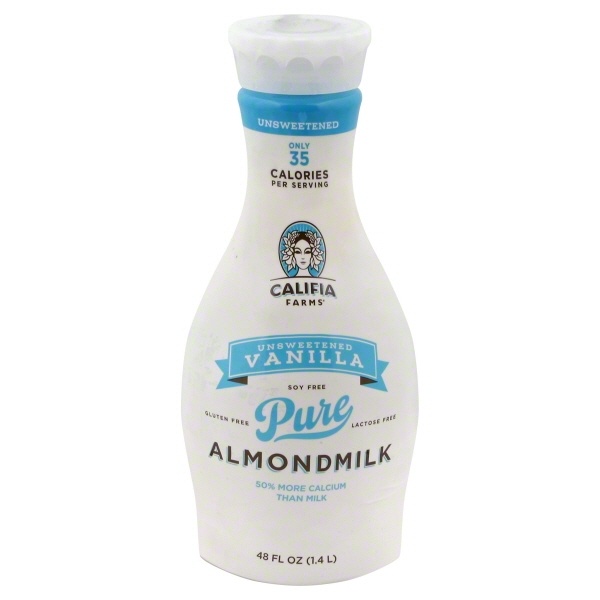 slide 1 of 1, Califia Farms Almondmilk, Pure, Unsweetened Vanilla, 48 oz