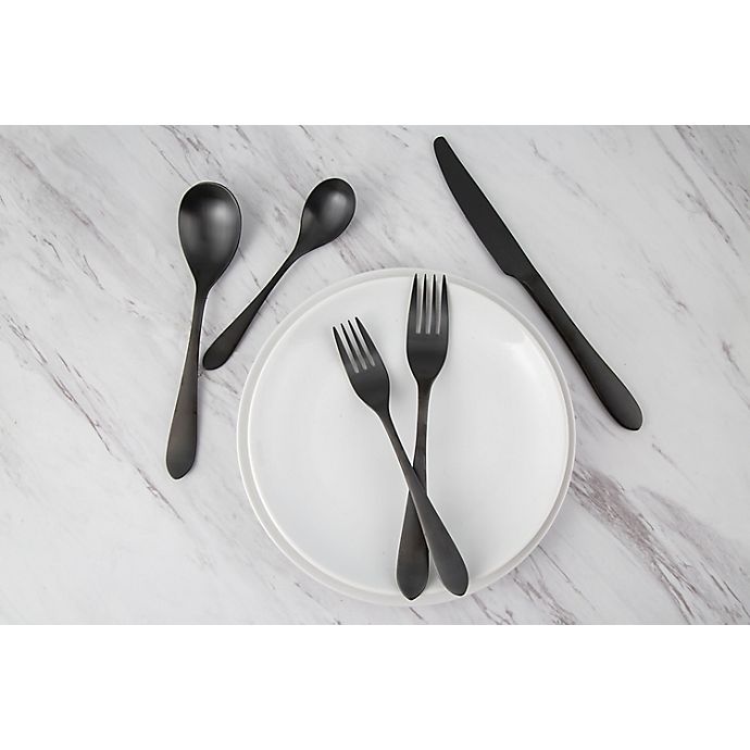 Cambridge Meridian Satin Flatware Set Black 20 ct Shipt