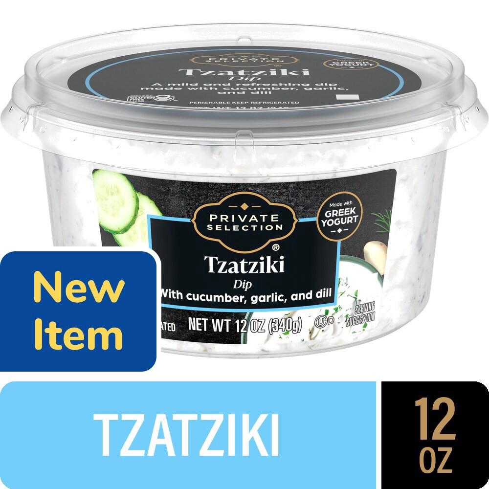 slide 1 of 1, Private Selection® Tzatziki Greek Yogurt Dip With Cucumber and Dill, 12 oz
