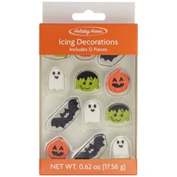 Holiday Home Frankenstein Pumpkin Bat and Ghost Icing Decorations