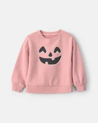 Carters Toddler Girl Pumpkin Halloween French Terry Pullover Sweatshirt - Pink Pink 2T
