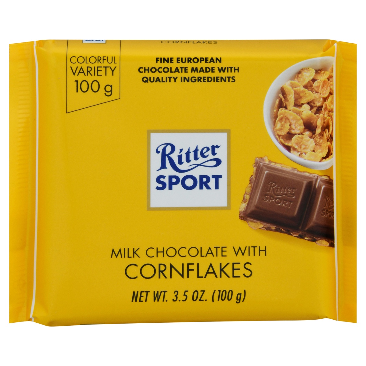 slide 1 of 1, Ritter Sport Milk Chocolate with Cornflakes Candy Bar, 3.5 oz