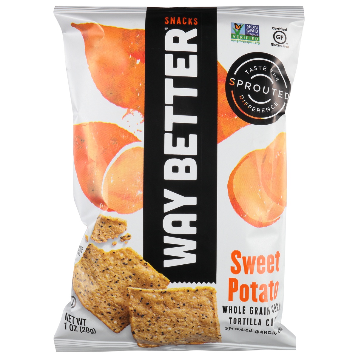 slide 1 of 1, Way Better Snacks Sweet Potato Tortilla Chips, 1 oz