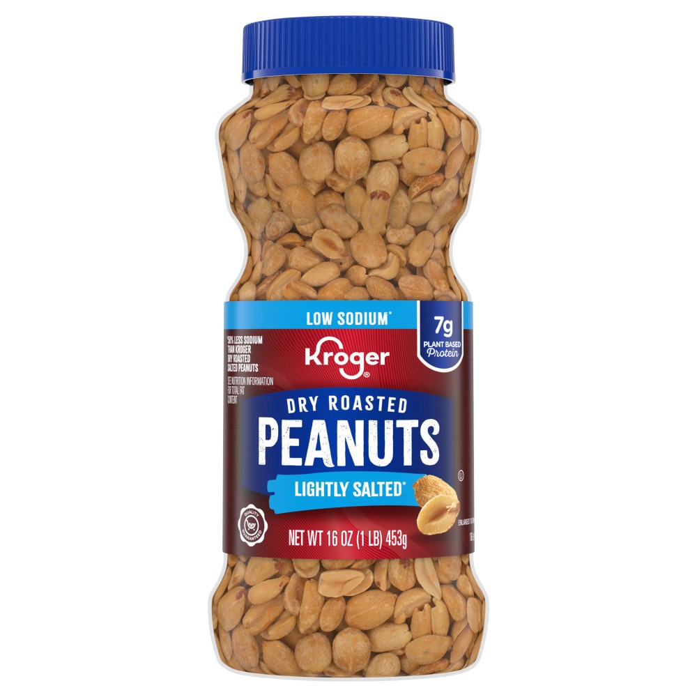 slide 1 of 4, Kroger® Dry Roasted Lightly Salted Peanuts, 16 oz