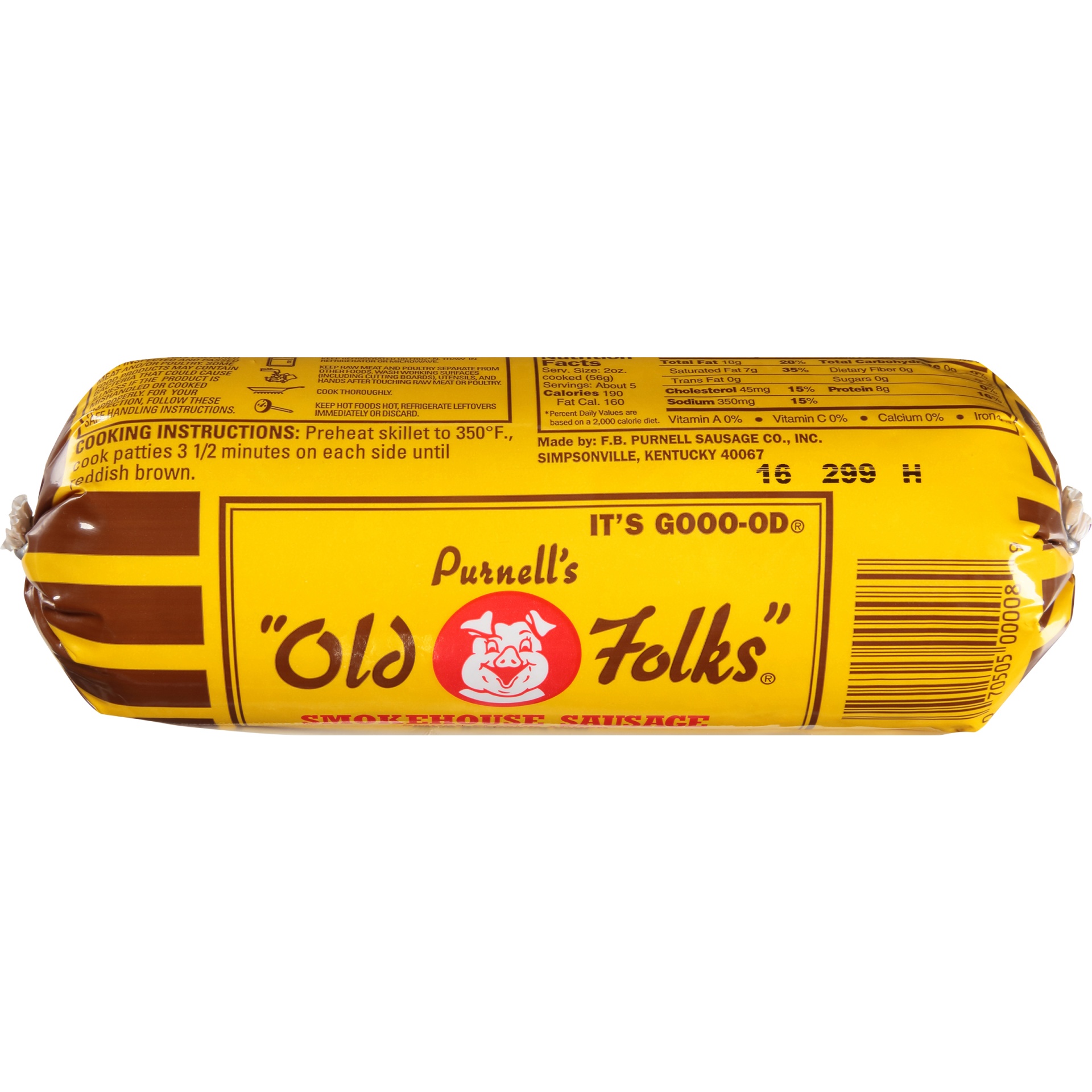 slide 4 of 6, Purnell's Old Folks Smokehouse Sausage Roll, 16 oz