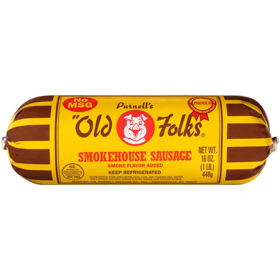 slide 1 of 6, Purnell's Old Folks Smokehouse Sausage Roll, 16 oz